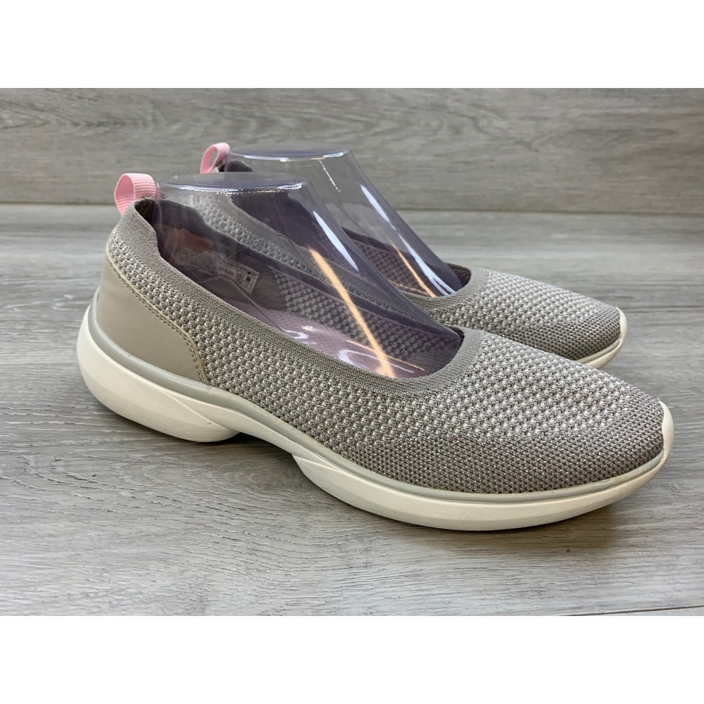 Vionic Kallie Grey Knit Slip On Ballet Flat Sneakers Women's 9.5 Comfort Shoes